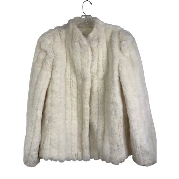 M Womens Vintage White Faux Fur Coat Minclure By Casper Insulated - Picture 1 of 10